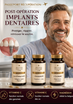 Cure Post-Opération Implants dentaires : protéger, réparer, retrouver le sourire