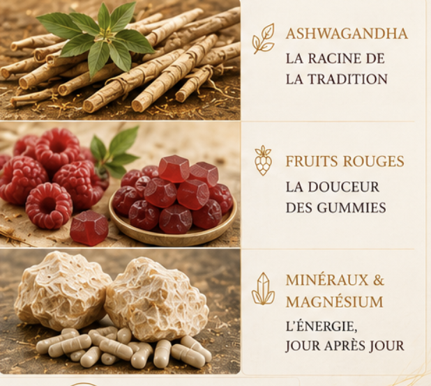 Ashwagandha, fruits rouges, minéraux : la douceur qui recharge