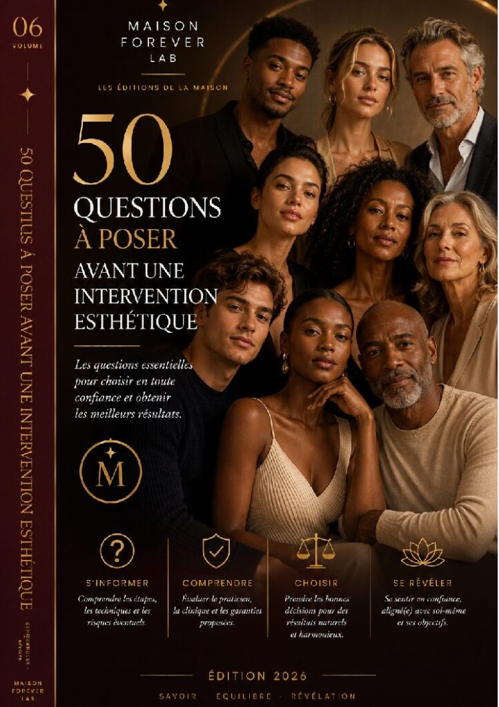 Couverture du guide · 50 questions à poser avant une intervention esthétique