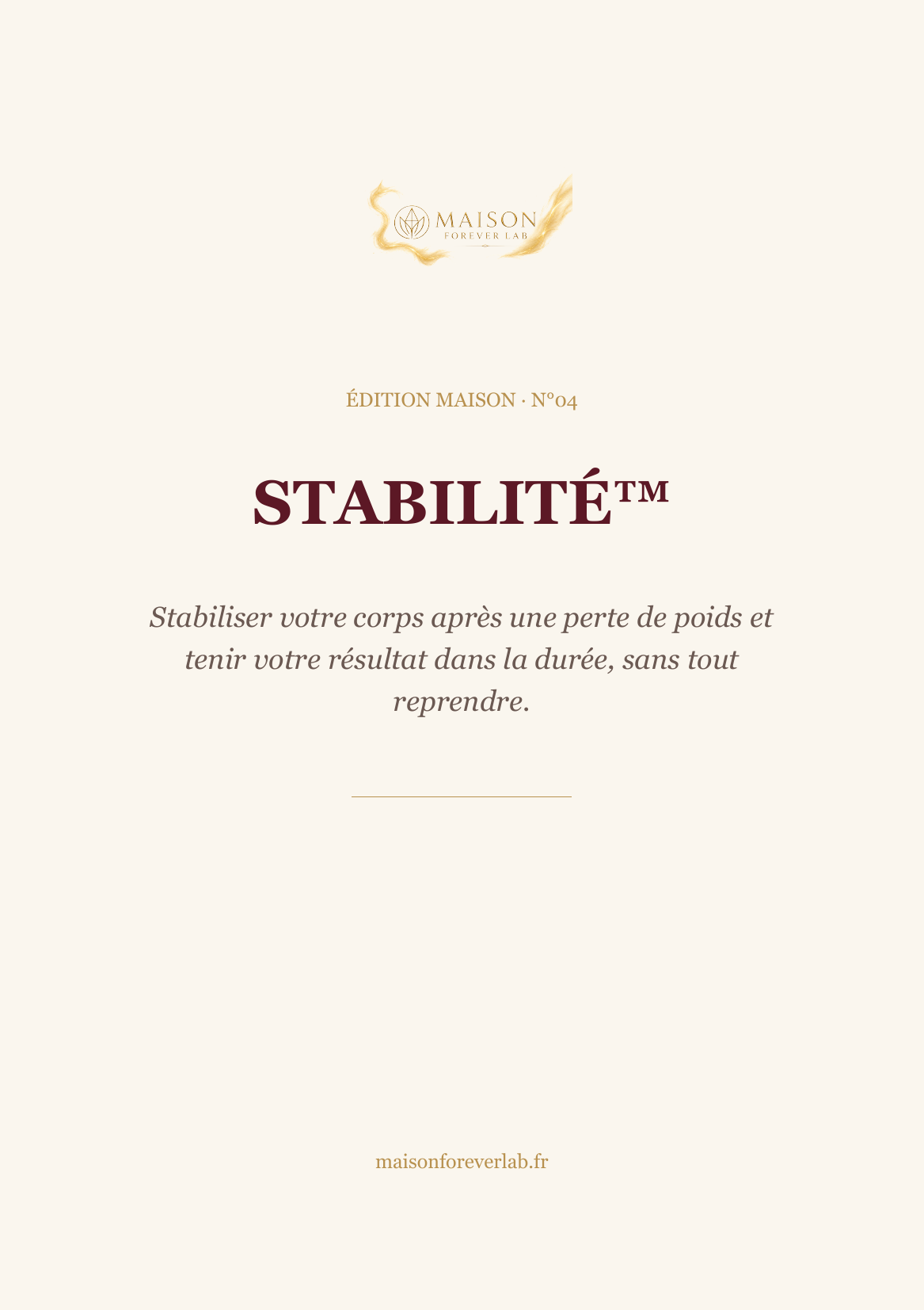 The Stabilit&eacute; edition, complimentary with the Vigueur cure