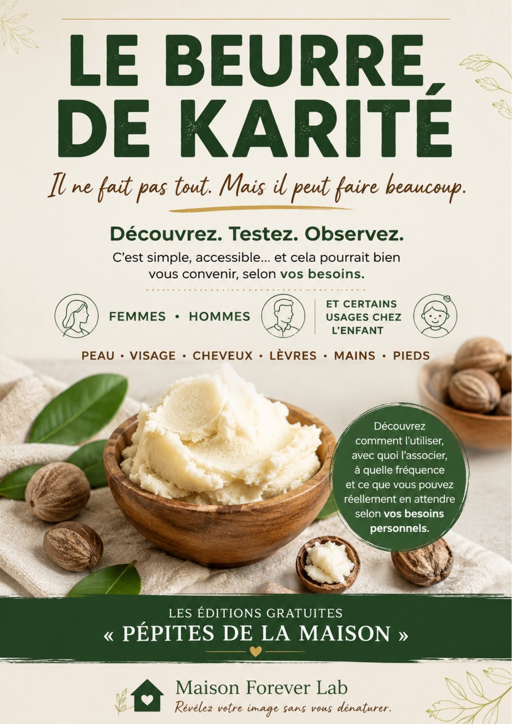 Le beurre de karité, l'or des femmes, édition offerte Maison Forever Lab