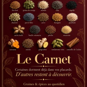 Couverture de l'édition Le Carnet · graines, épices et gestes simples du quotidien